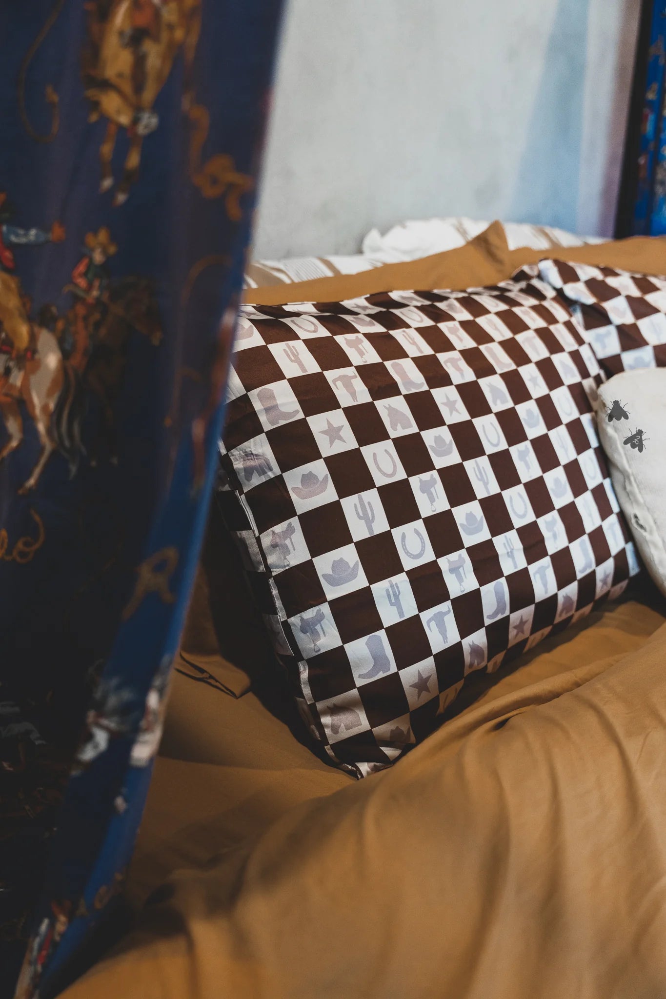 Western Checkered satin pillow cases